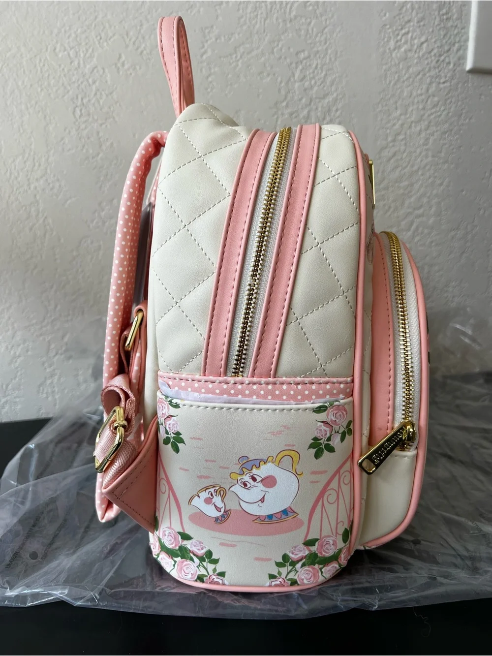 *NEW* Loungefly Disney Beauty and The Beast Quilted Belle Mini Backpack
